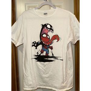 Marvel Men's Large Spider-Man Venom Morphing Design Graphic Print Adult T-Shirt